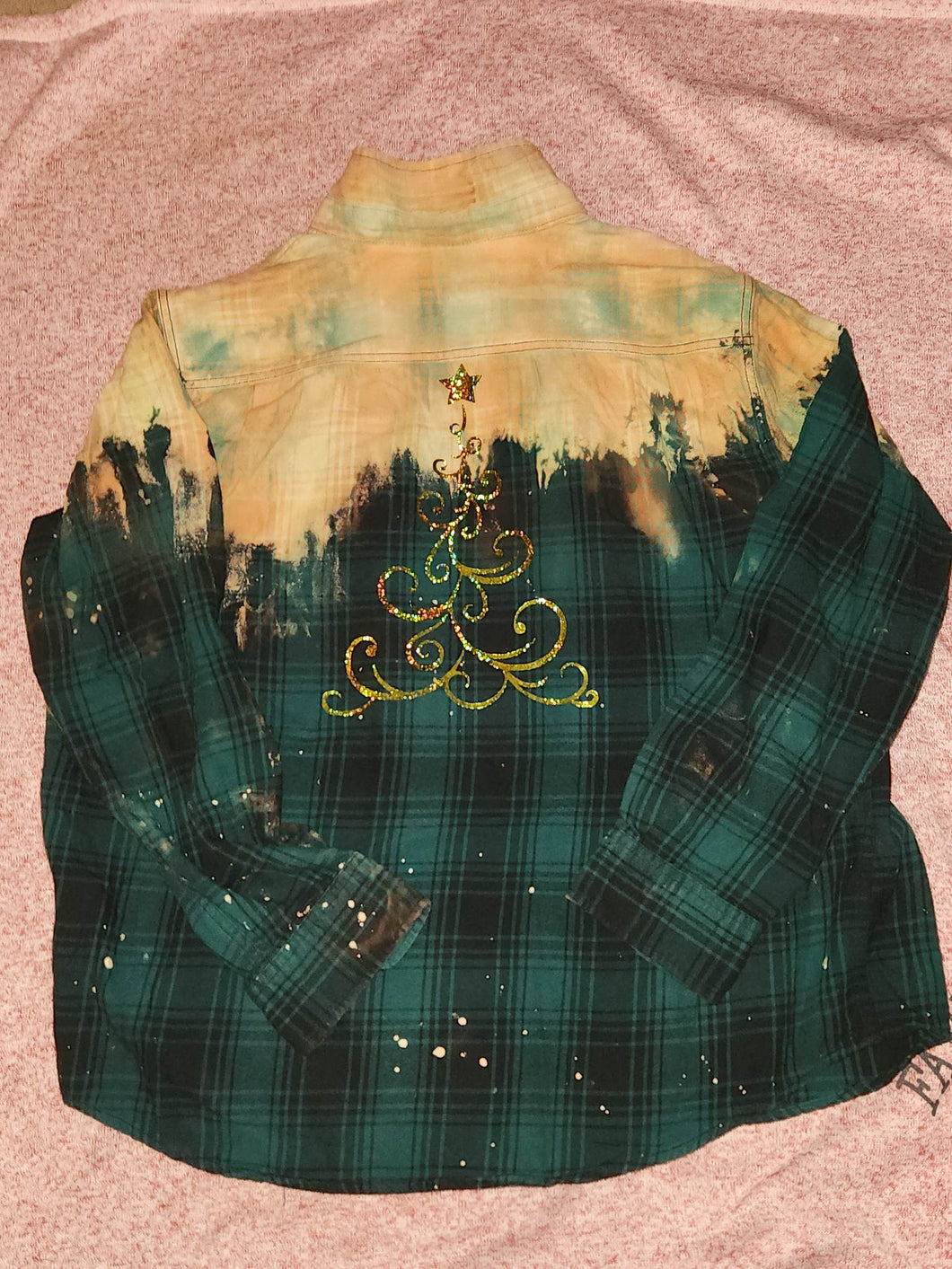 Bleached Button Up - Christmas Tree